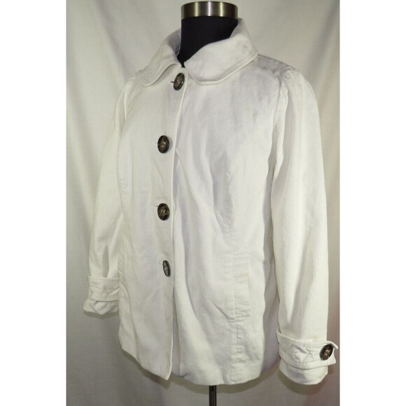 Lane Bryant White Corduroy Jacket Plus Size 14-16 - Picture 1 of 8